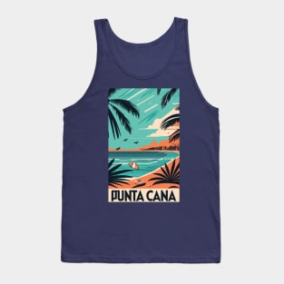 A Vintage Travel Art of Punta Cana - Dominican Republic Tank Top